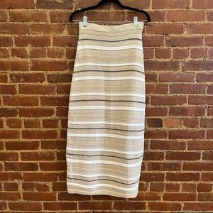 Stripes midi knit skirt